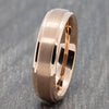 Two Tone 6mm Rose Gold Tungsten Ring
