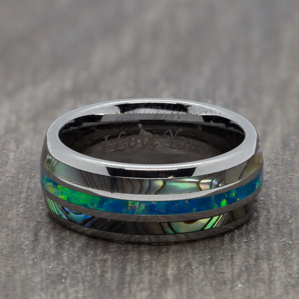 Opal and Abalone Shell Ring