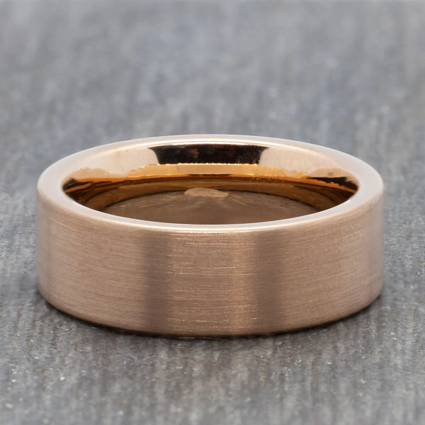 Rose Gold 8mm Brushed Tungsten Ring
