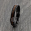 Black 4mm Tungsten Ring with Wood Inlay
