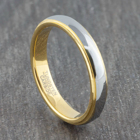 4mm womens gold tungsten ring
