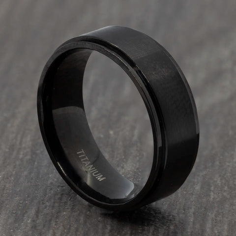 8mm black titanium ring