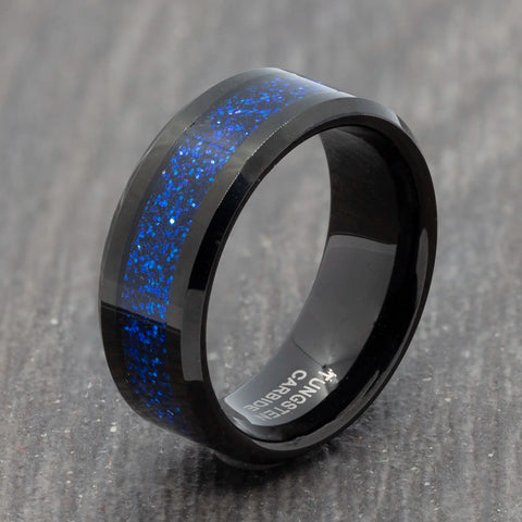 8mm black wedding ring