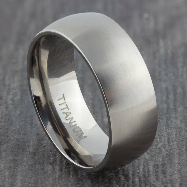 8mm mens titanium ring