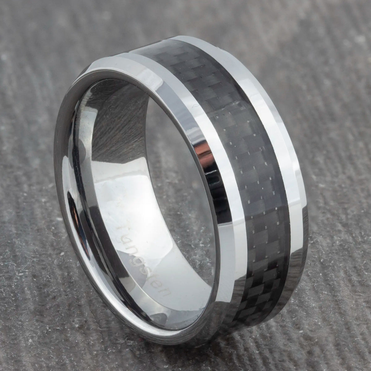 Tungsten ring carbon hot sale fiber inlay