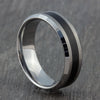 8mm silver black wedding band