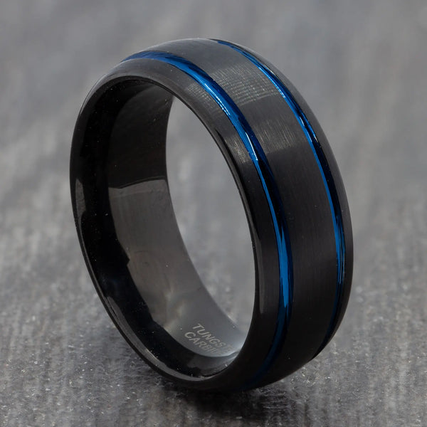 black 8mm mens ring