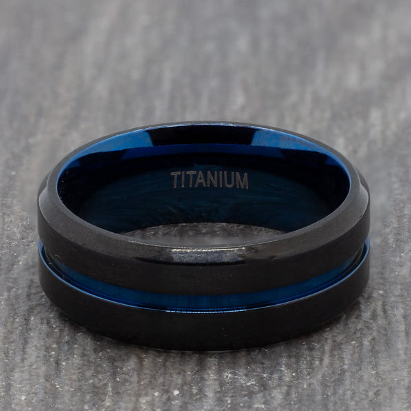 black 8mm titanium ring