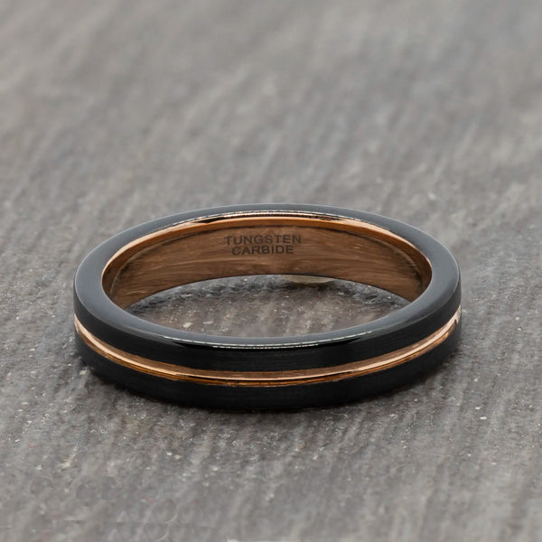black and gold wedding ring