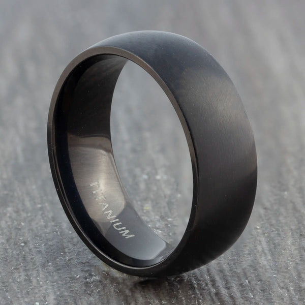 black mens titanium ring