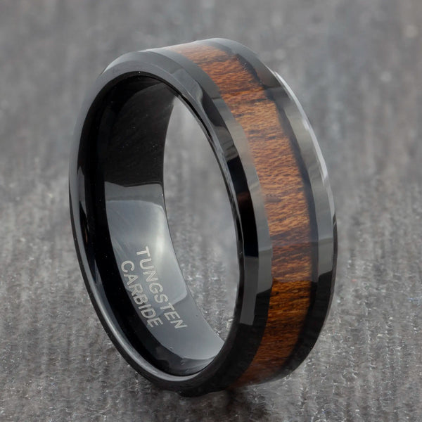black mens tungsten ring