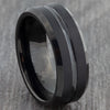 black mens tungsten ring