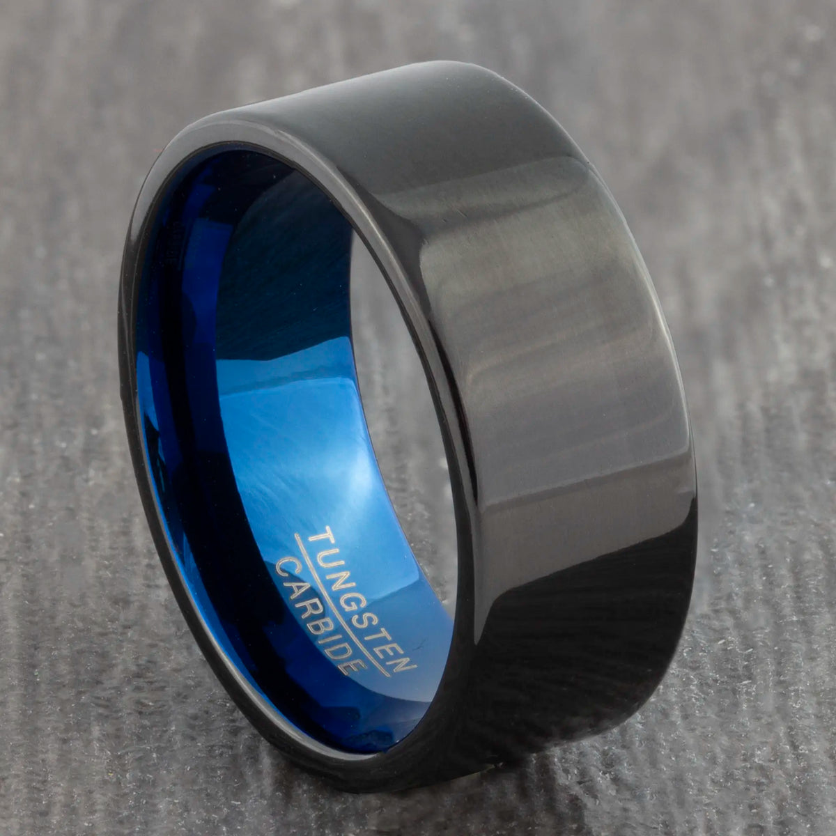 Tungsten black and on sale blue wedding band