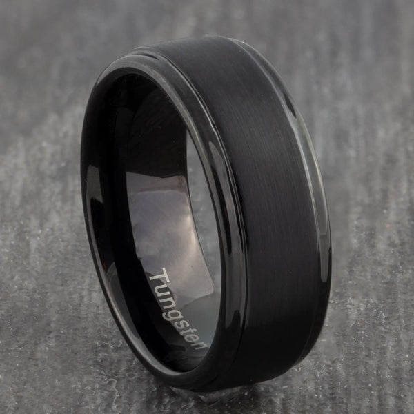 black tungsten ring