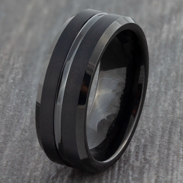 black tungsten ring