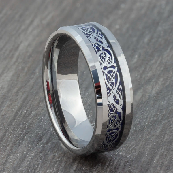 blue celtic mens ring