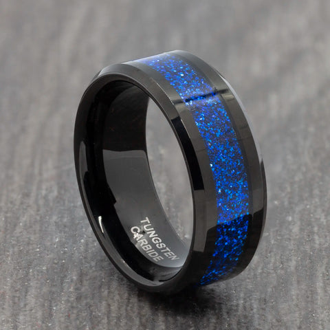blue glitter ring