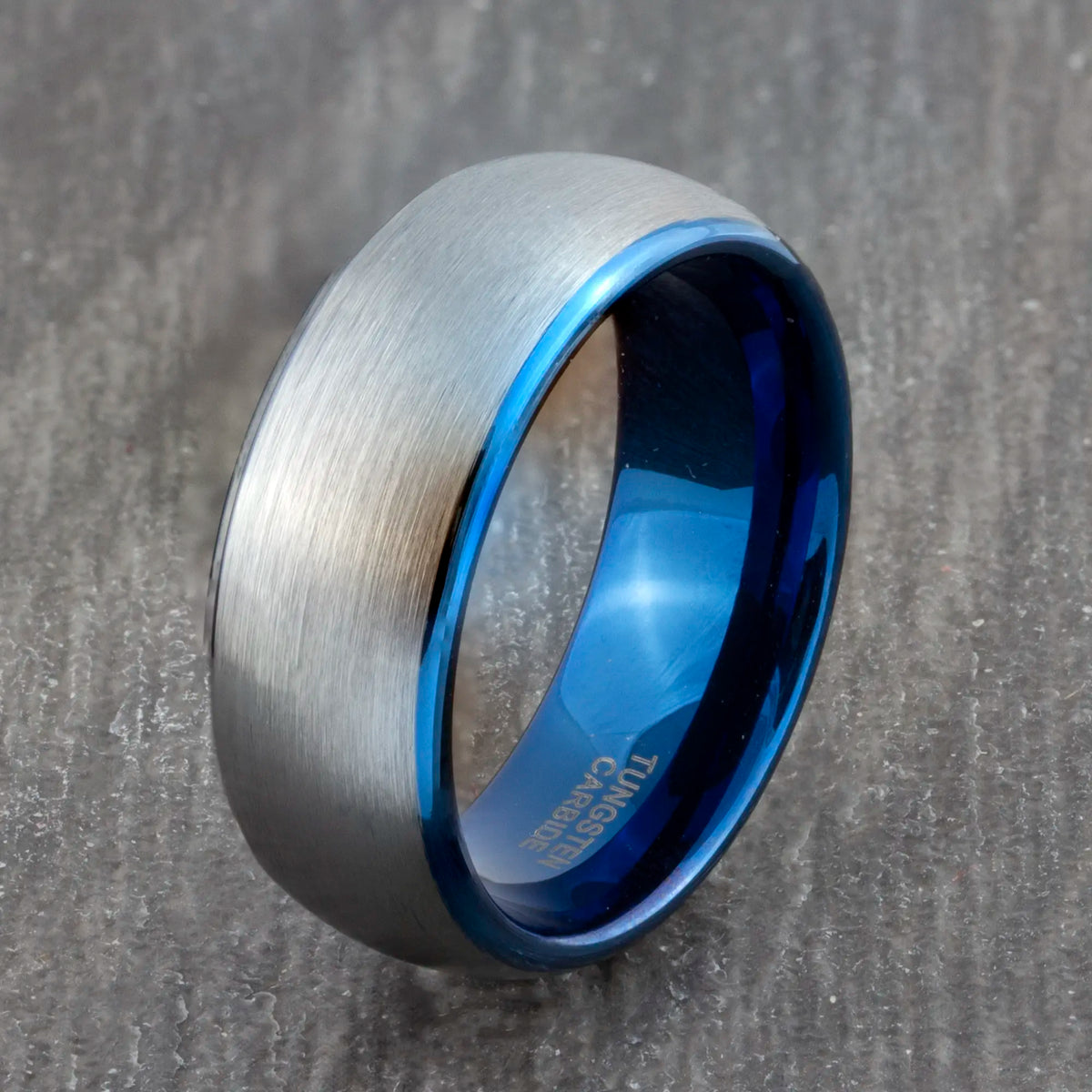 Grey Wedding Ring Womens and Mens 8mm Tungsten Carbide Band Mans