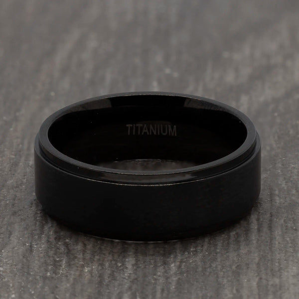 mens 8mm black wedding ring