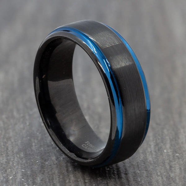 mens black tungsten carbide ring