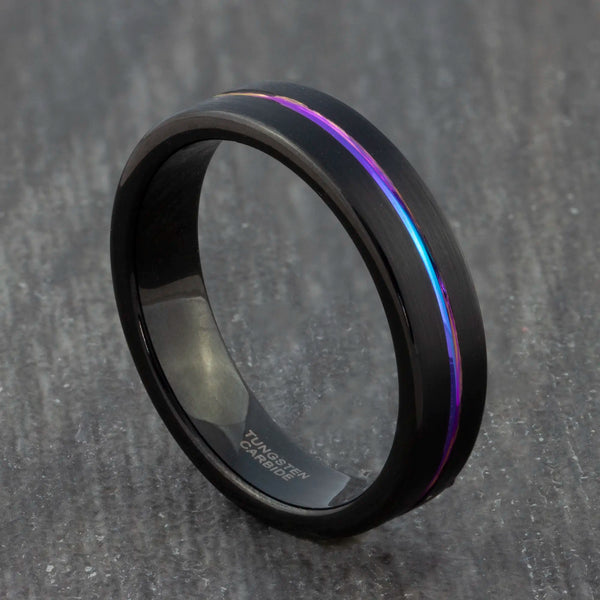 mens black tungsten ring