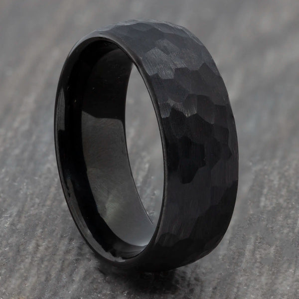 mens black tungsten ring