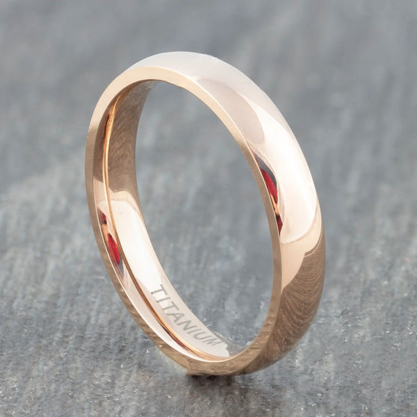 rose gold titanium ring