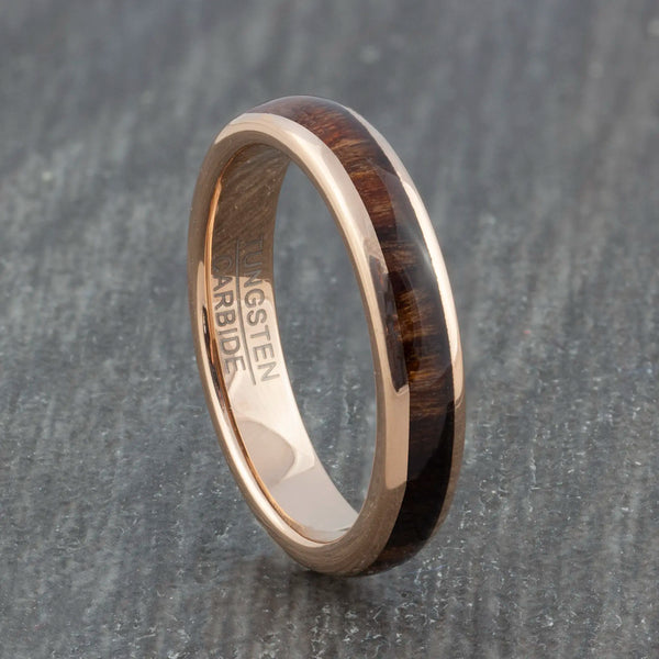 rose gold tungsten ring