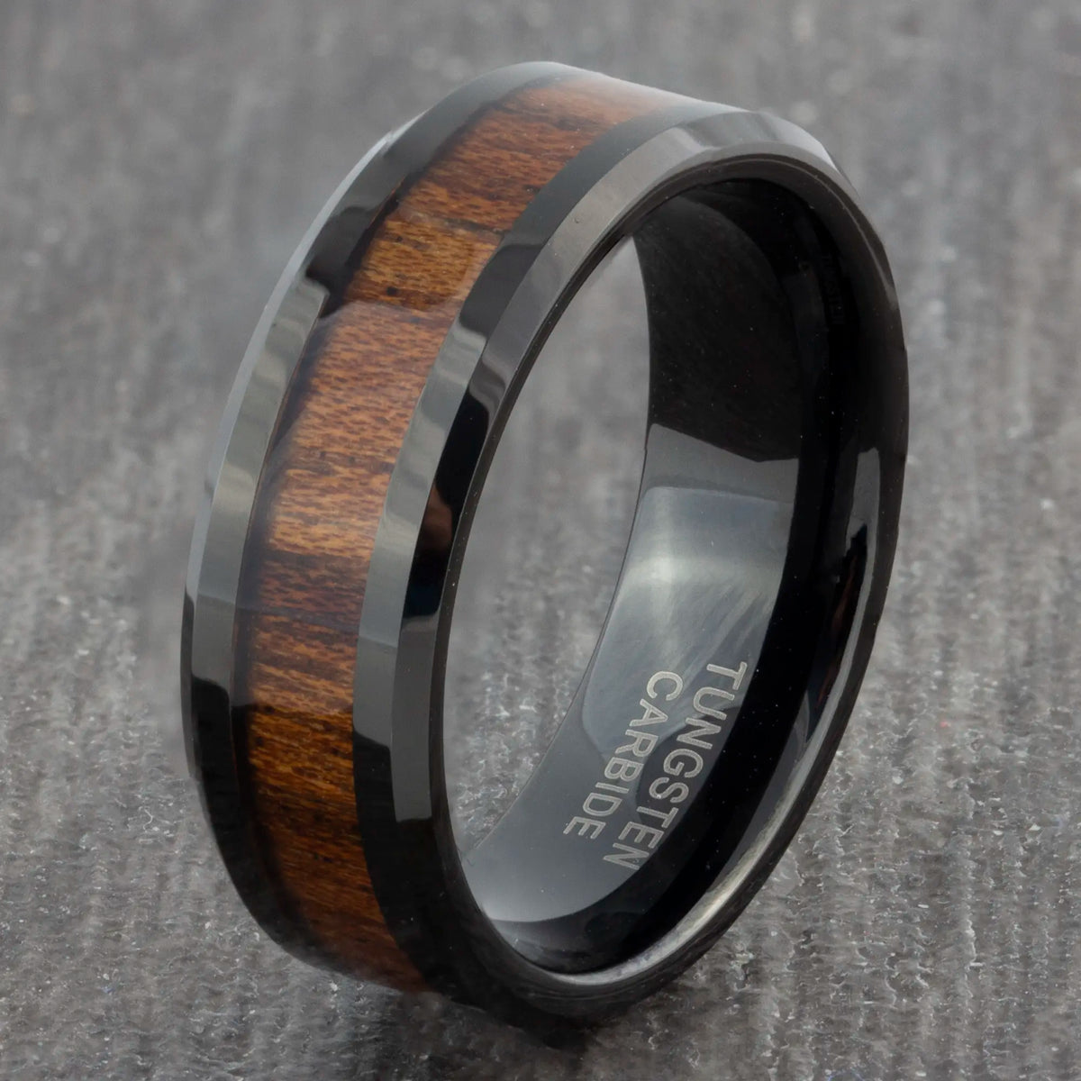 Mens wedding bands tungsten and wood online