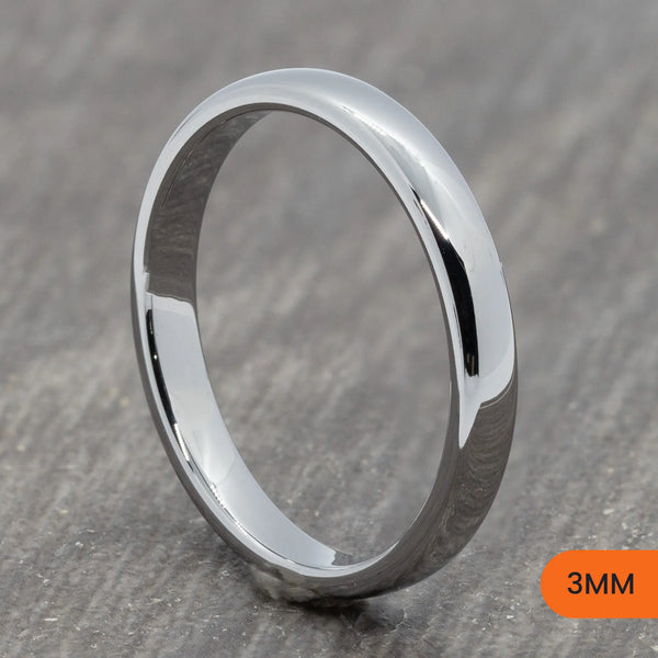 Classic Silver Tungsten Court Ring – 2mm, 3mm, 4mm, 6mm, 8mm