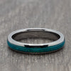 Turquoise 4mm Silver Tungsten Ring