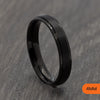 Black Titanium Court Ring with Stepped Edges – 4mm, 6mm, 8mm