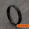 Black Titanium Court Ring with Stepped Edges – 4mm, 6mm, 8mm