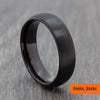 Black Tungsten Brushed Court Ring – 6mm, 8mm
