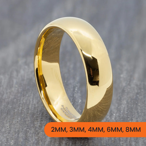 Classic Gold Tungsten Court Ring – 2mm, 3mm, 4mm, 6mm, 8mm