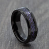 6mm Black Tungsten Ring with Purple Carbon & Celtic Detail
