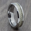 Silver 6mm Tungsten Ring with Carbon Fibre Inlay