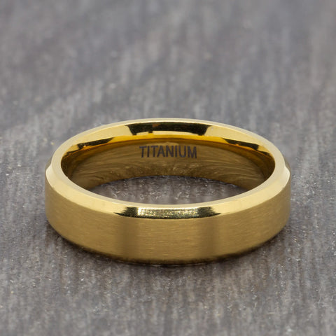 Gold 6mm Titanium Ring