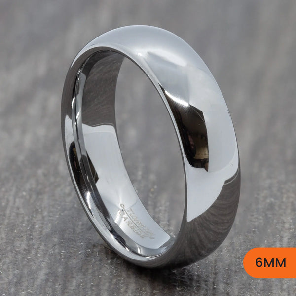 Classic Silver Tungsten Court Ring – 2mm, 3mm, 4mm, 6mm, 8mm