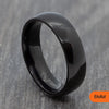 Black Titanium Polished Court Ring – 4mm, 6mm, 8mm