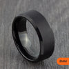 Matte Black Court Ring with Polished Bevelled Edges – 4mm, 6mm, 8mm