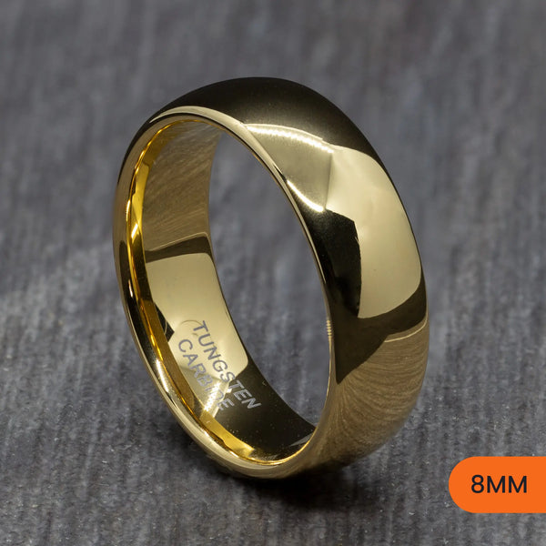 Classic Gold Tungsten Court Ring – 2mm, 3mm, 4mm, 6mm, 8mm