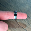 Silver 8mm Tungsten Ring with Blue Groove