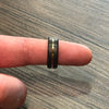 8mm Black Tungsten Ring with Rainbow Groove