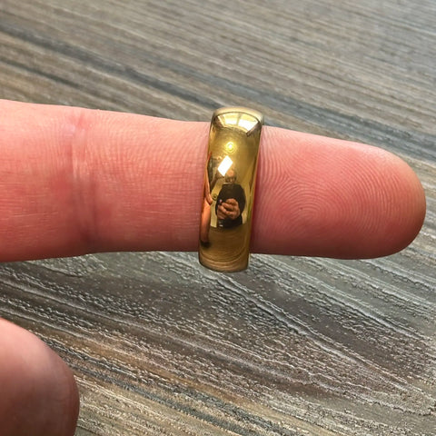 Gold 8mm Tungsten Court Ring