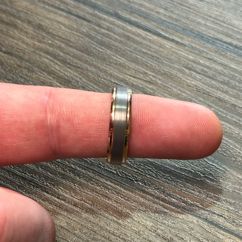 Two Colour 6mm Tungsten Ring
