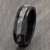 6mm Black Tungsten Ring with Grey Carbon Fibre