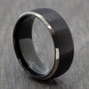 mens 8mm titanium black wedding ring