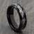 6mm Black Tungsten Ring with Grey Carbon Fibre