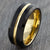Black Tungsten Ring with Gold Groove